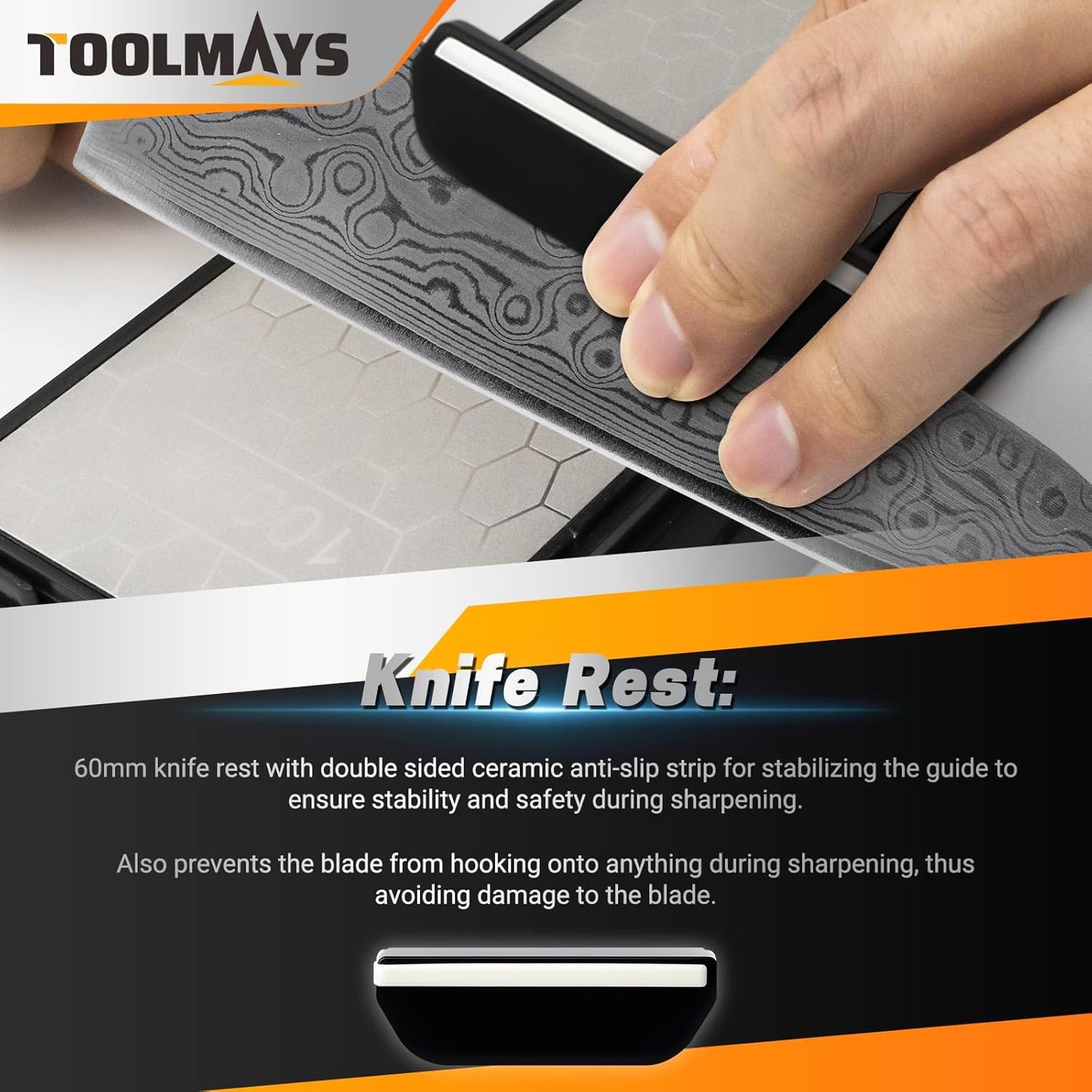 Sharpening Stone Double-Sided Grit 400/1000, Diamond Honeycomb Surface Plate, Knife Sharpener Stone with Angle Guide and Non-Slip Base for Outdoor Kitchen Sharpen Tools