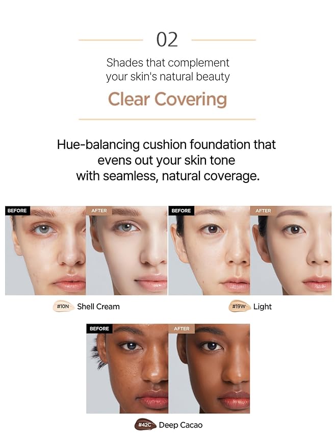 JUNG SAEM MOOL Essential Skin Nuder Cushion 38C Maroon 0.49 Fl Oz, No Refill, Natural Radiant Finish Cushion Foundation with Buildable Coverage, Lightweight Texture, Korean Foundation Makeup