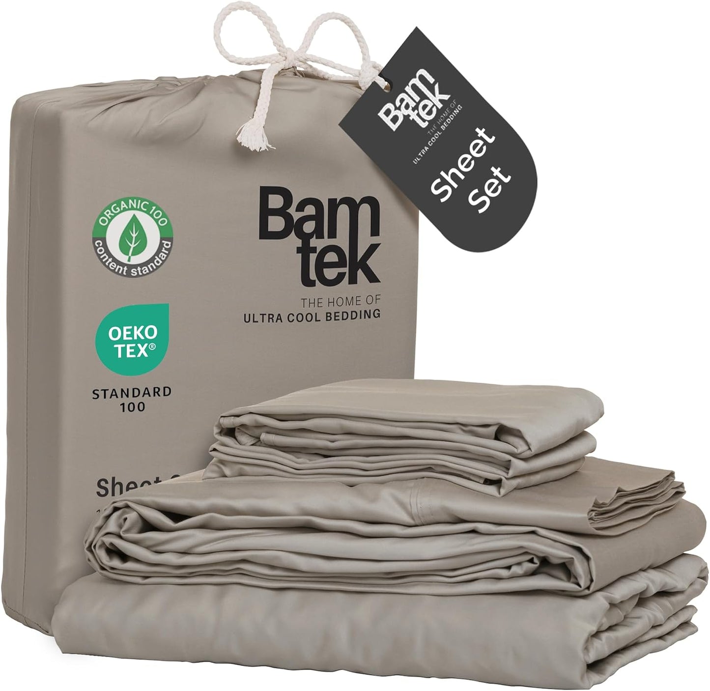 100% Viscose from Bamboo Sheets California King Size, Super Soft Bedding Set, 4PC Cooling Sheets for Hot Sleepers, Vegan Silk Moisture Wicking, Organically Grown Bedsheet, Sand - 72" x 84"