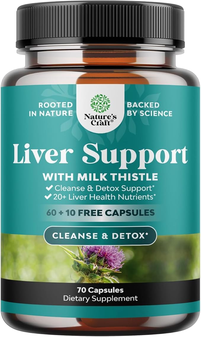Liver Cleanse Detox & Repair 70 Capsules - Herbal Liver Support Milk Thistle Supplement - Silymarin Milk Thistle Supplements with Dandelion Root, Choline, Beetroot & Artichoke Extract