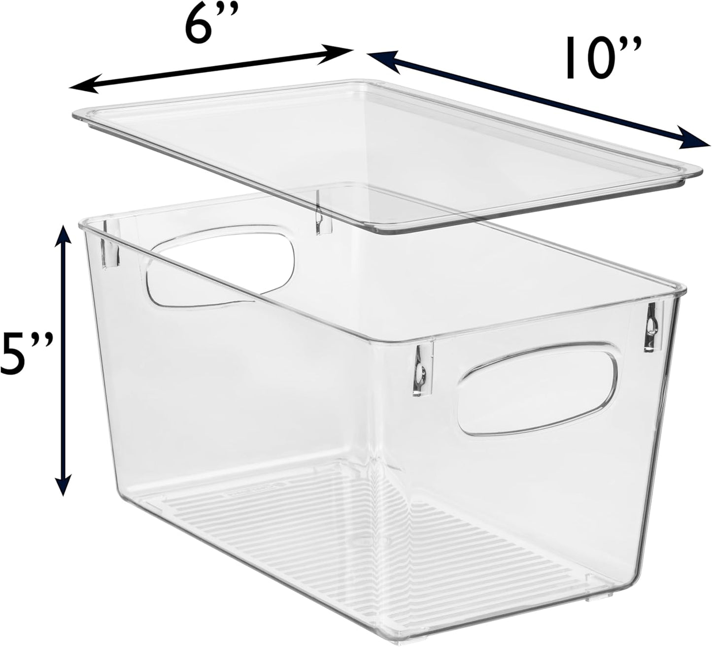 CLEARSPACE Plastic Pantry Organization and Storage Bins with Lids - Perfect Kitchen Organization or Kitchen Storage - Fridge Organizer, Refrigerator Organizer Bins, Cabinet Organizers