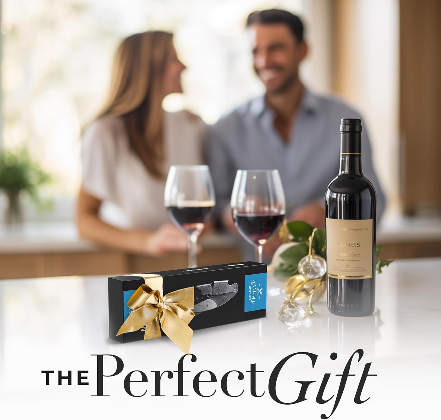 Zulay Kitchen Corkscrew Wine Opener - Premium 420 Stainless Steel & Resin Wine Bottle Opener - Double Hinged Opener with Foil Cutter & Cap Remover - Resin