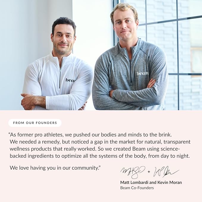 Beam Collagen Powder, Collagen for Women, Collagen with Hyaluronic Acid, Collagen Peptides Type 1 and 3, with Biotin, Grass Fed Bovine, Third-Party Tested, Best for Coffee, Vitamin C, 5 Servings