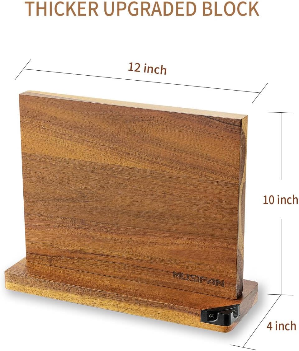 Magnetic Knife Block - Magnetic Knife Holder - Magnetic Knife Stand- Cutlery Display Stand and Storage Rack（sharpener)