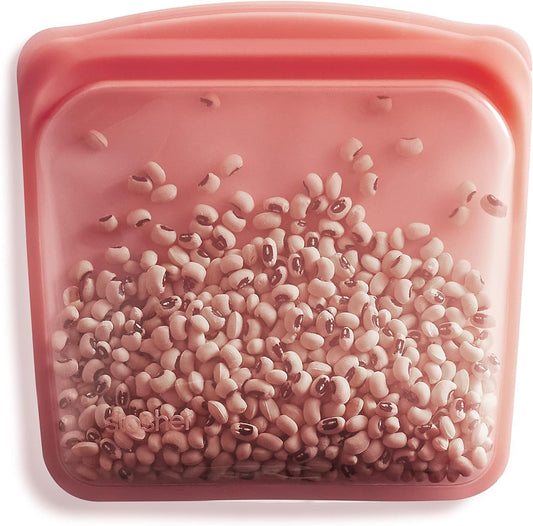 Stasher Premium Silicone Reusable Food Storage Sandwich Bag, Red, Microwave, Sous Vide, Dishwasher, Oven and Freezer Safe, BPA Free, Leak-free, Eco-friendly, 28 Oz