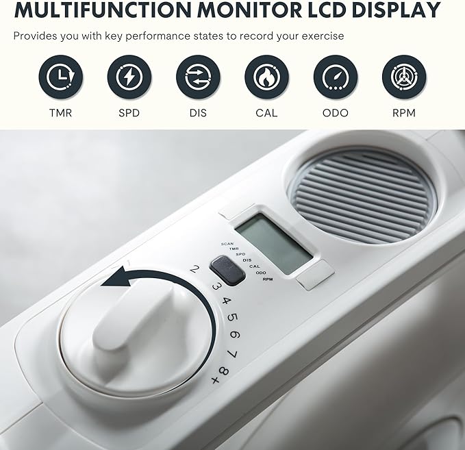 FLEXISPOT Exercise Bike with 2D Desktop, Space Saving Under Desk Bike with Removable Desk, Stationary Bikes Indoor Bikes with 300LBS Heavy Duty 8-Level Resistance Flywheel Optional LCD, V9PRO/V9MAX