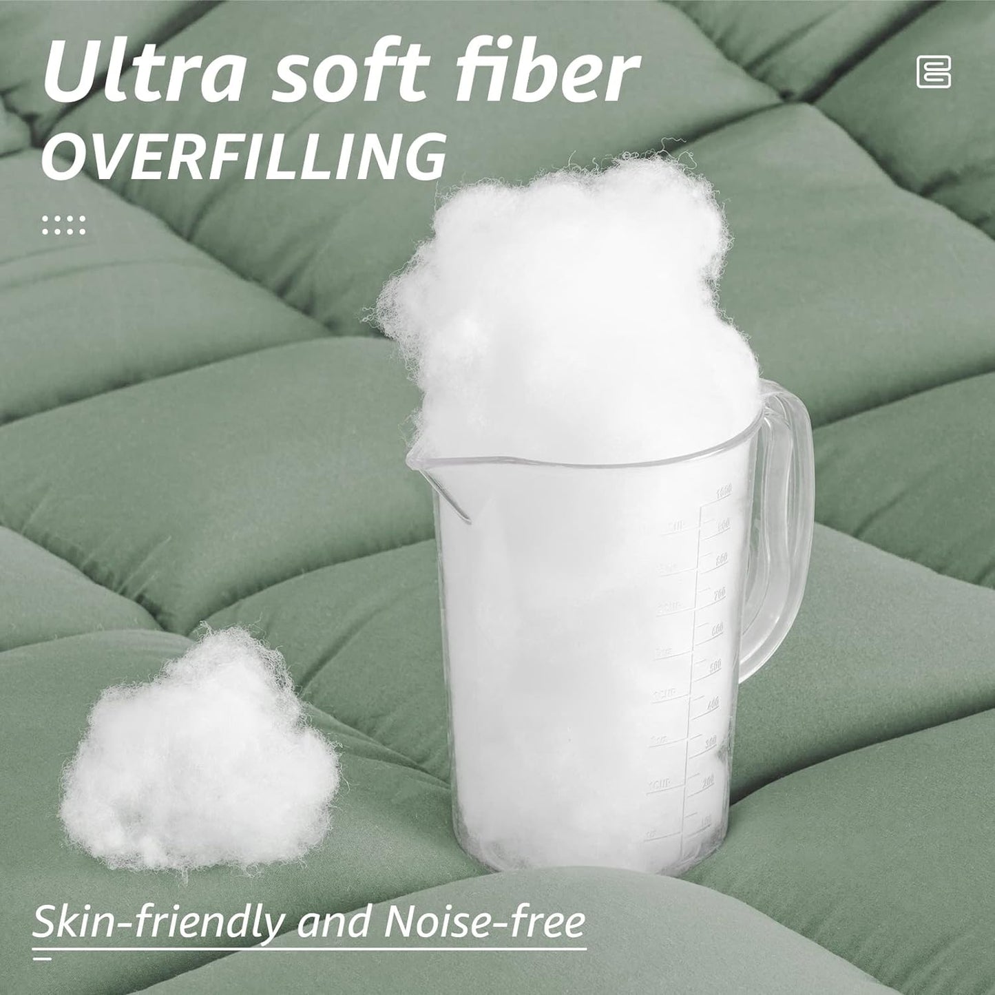 HYLEORY All Season Queen Size Bed Comforter - Cooling Down Alternative Quilted Duvet Insert with Corner Tabs - Winter Warm - Machine Washable - Sage Green