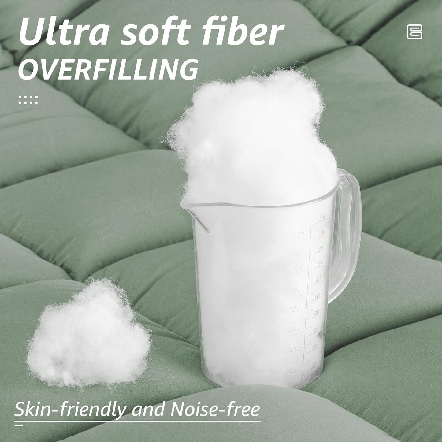 HYLEORY All Season Twin Size Bed Comforter - Cooling Down Alternative Quilted Duvet Insert with Corner Tabs - Winter Warm - Machine Washable - Sage Green