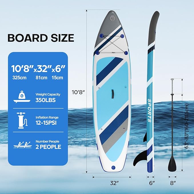 Panana Inflatable Stand Up Paddle Board, 10'x31 x6 SUP with Premium Paddle Board Accessories Kit, Anti-Slip EVA Deck for Adults Youth of All Skill Levels