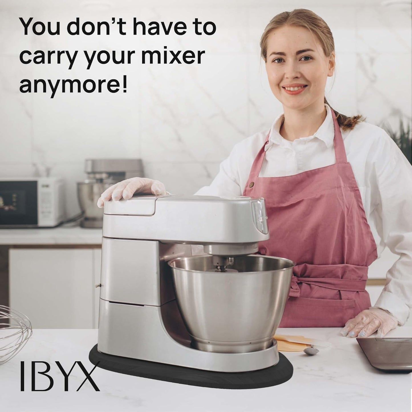 Ibyx Elegant Sliding Tray - Compatible with 4.5 Qt KitchenAid Stand Mixers and Other Heavy Appliances (Black)