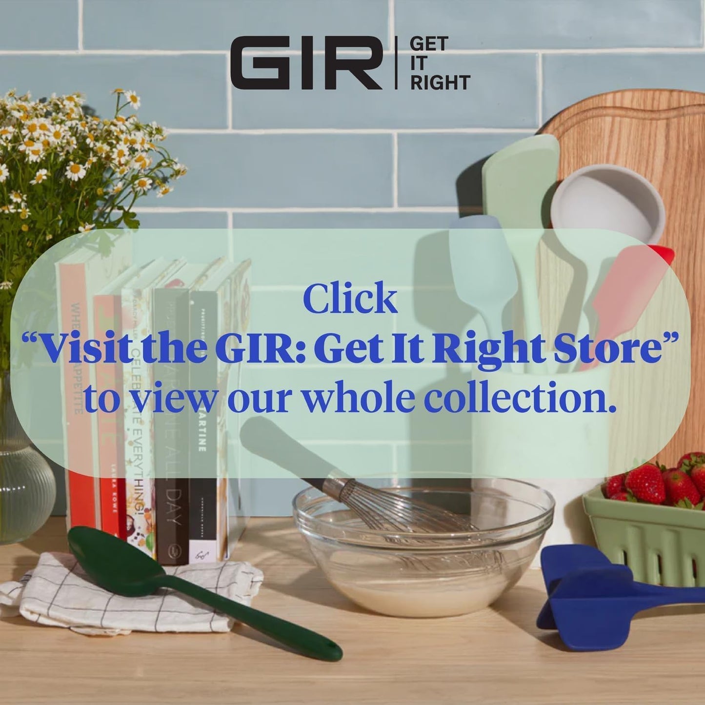 GIR: Get It Right Silicone Scraper Spatula - 10.07In x 1.7In - Red - Heat-Resistant to 425°F & Dishwasher Compatible - Silicone Icing Spreader & Butter Spreader - Ergonomic Handle