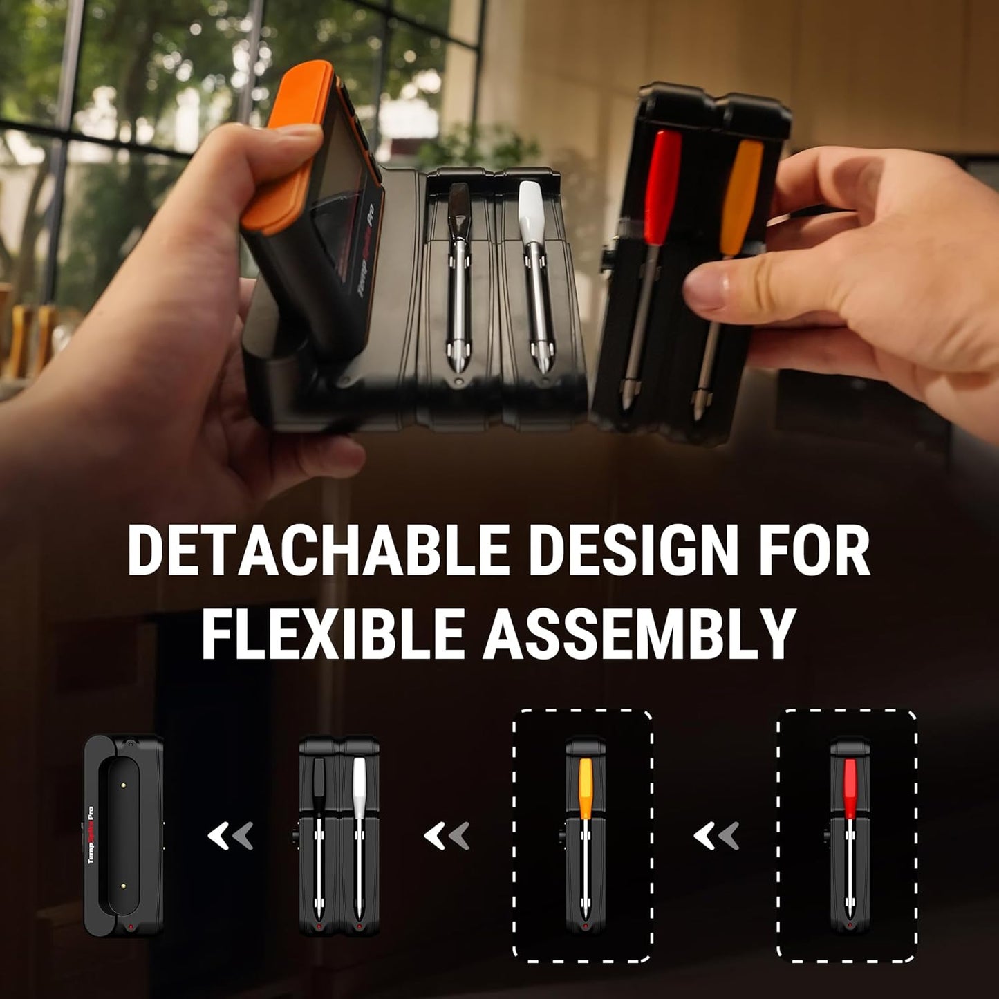 ThermoPro WiFi Bluetooth Wireless Meat Thermometer Digital, Unlimited Range,Detachable Thiner Meat Probe & Standalone Base,1050°F Heat Resistance,Food Thermometer for Cooking Grill Smoker Oven Fryer