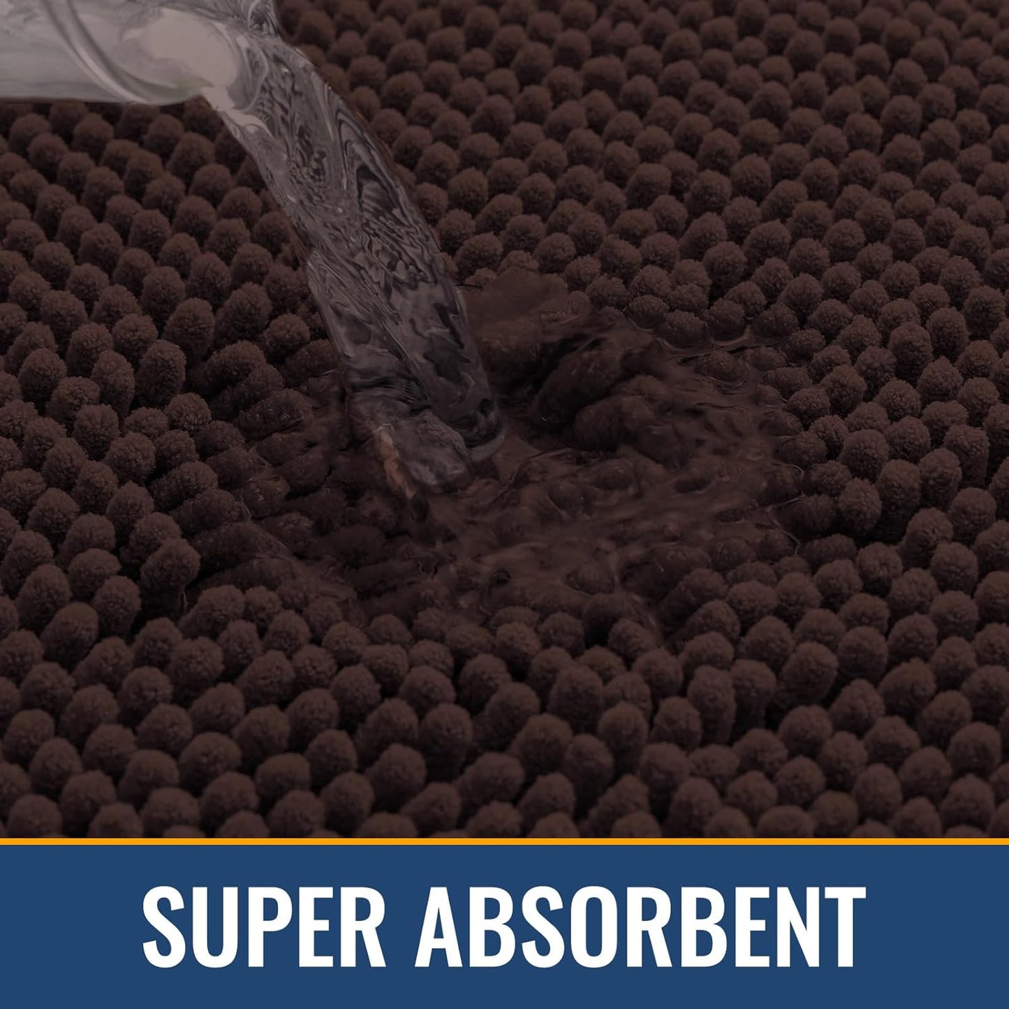 Arotive Bathroom Rugs 24x16, Extra Soft Absorbent Shaggy Chenille Bath Rugs, Machine Washable Rubber Backing Non-Slip Bath Mats for Bathroom Floor Tub and Shower, Home Decor Accessories, Brown