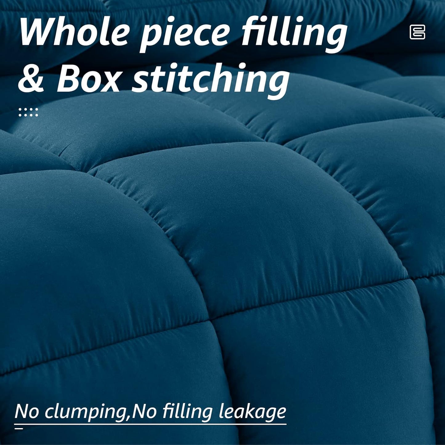 HYLEORY All Season Full Size Bed Comforter - Cooling Down Alternative Quilted Duvet Insert with Corner Tabs - Winter Warm - Machine Washable - Teal