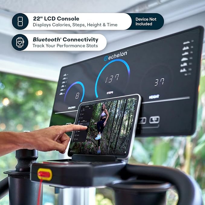 Echelon Summit Stairmill for Home Cardio with 22 Inch LCD Console, 14-140 Steps/Min, Bluetooth Heart Rate Monitoring, Wireless Charging, 12 Pre-Programmed Workouts + Echelon Fit App Connectivity