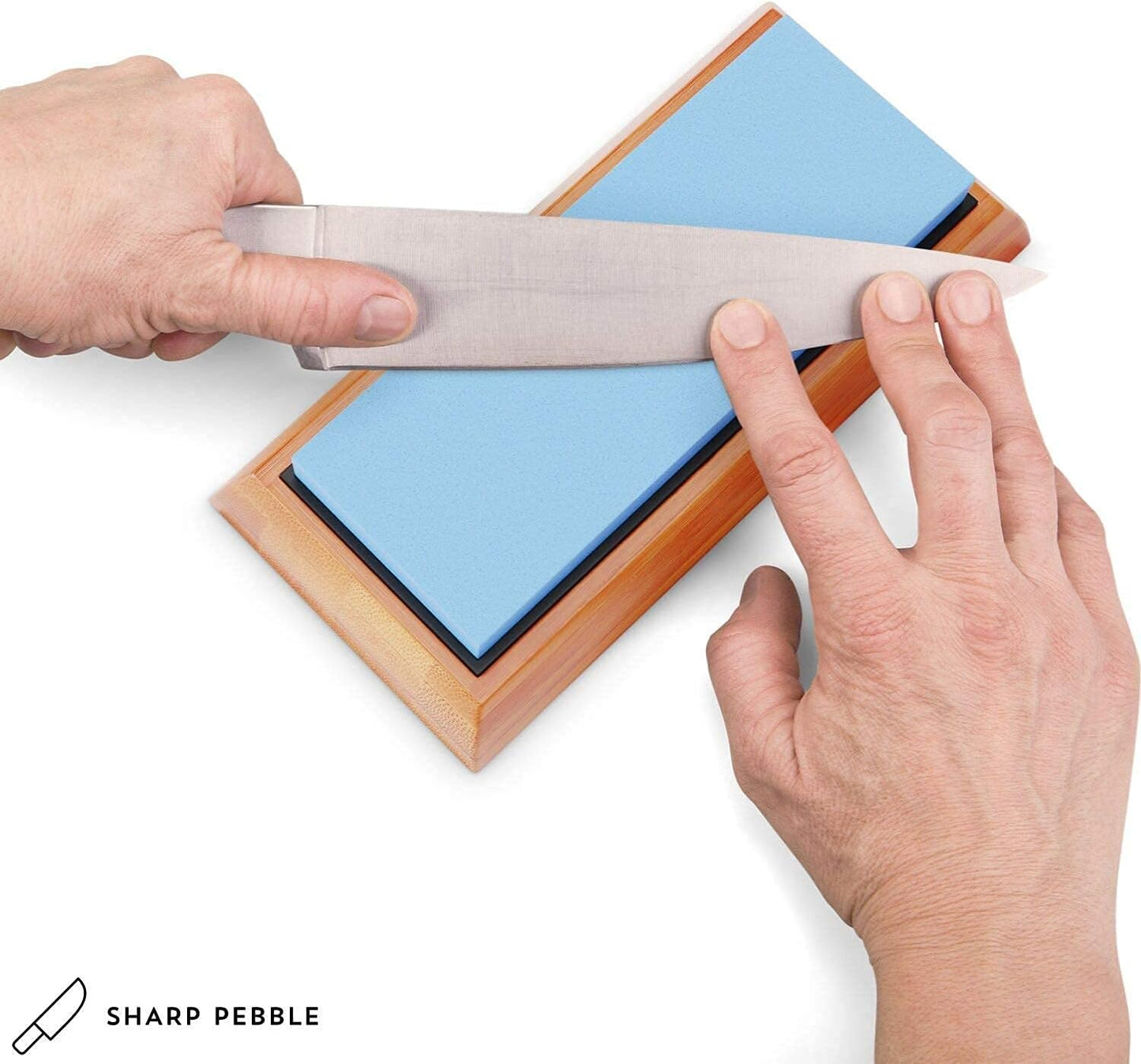 Sharp Pebble Extra Large Sharpening Stone Set - Whetstone Knife Sharpener Set - Grits 400/1000/6000 Waterstone, Flattening Stone & Angle Guide