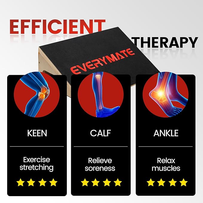 Slant Board Calf Stretcher, Non-Slip Heel Elevated Squat Wedge Block for Weightlifting and Calf Stretching