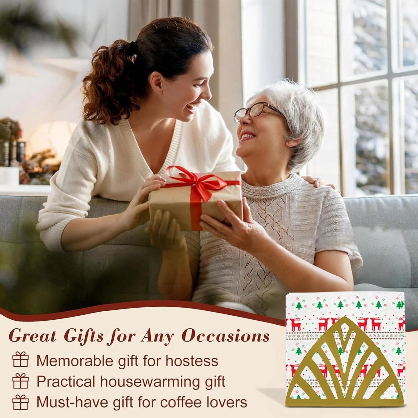 Resama Coffee Filter Paper Holder - Stylish Organizer with Leaf Texture for Kitchen, Cafe, and Office - Decorative Storage Container in Gold - Perfect for Home, Dining Room, and Outdoor Use