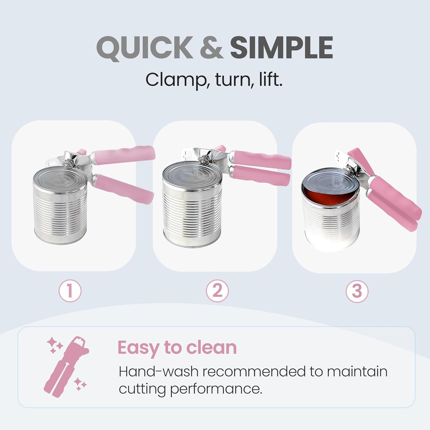 Zulay Kitchen Heavy Duty Stainless Steel Can Opener Manual with Bottle Opener - Rust Proof Manual Can Opener With Turn Knob & Soft Grip Handles