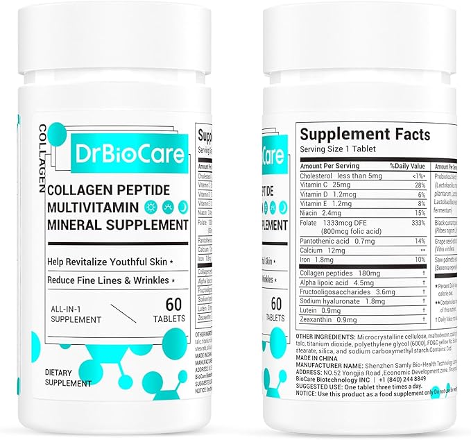 Collagen Peptides for Women, Beauty Vitamin & Mineral Supplement,Contains Vitamin D3, Probiotics for Women & Collagen Peptides,Vitamin B Complex,Vitamin E 120 Tablets