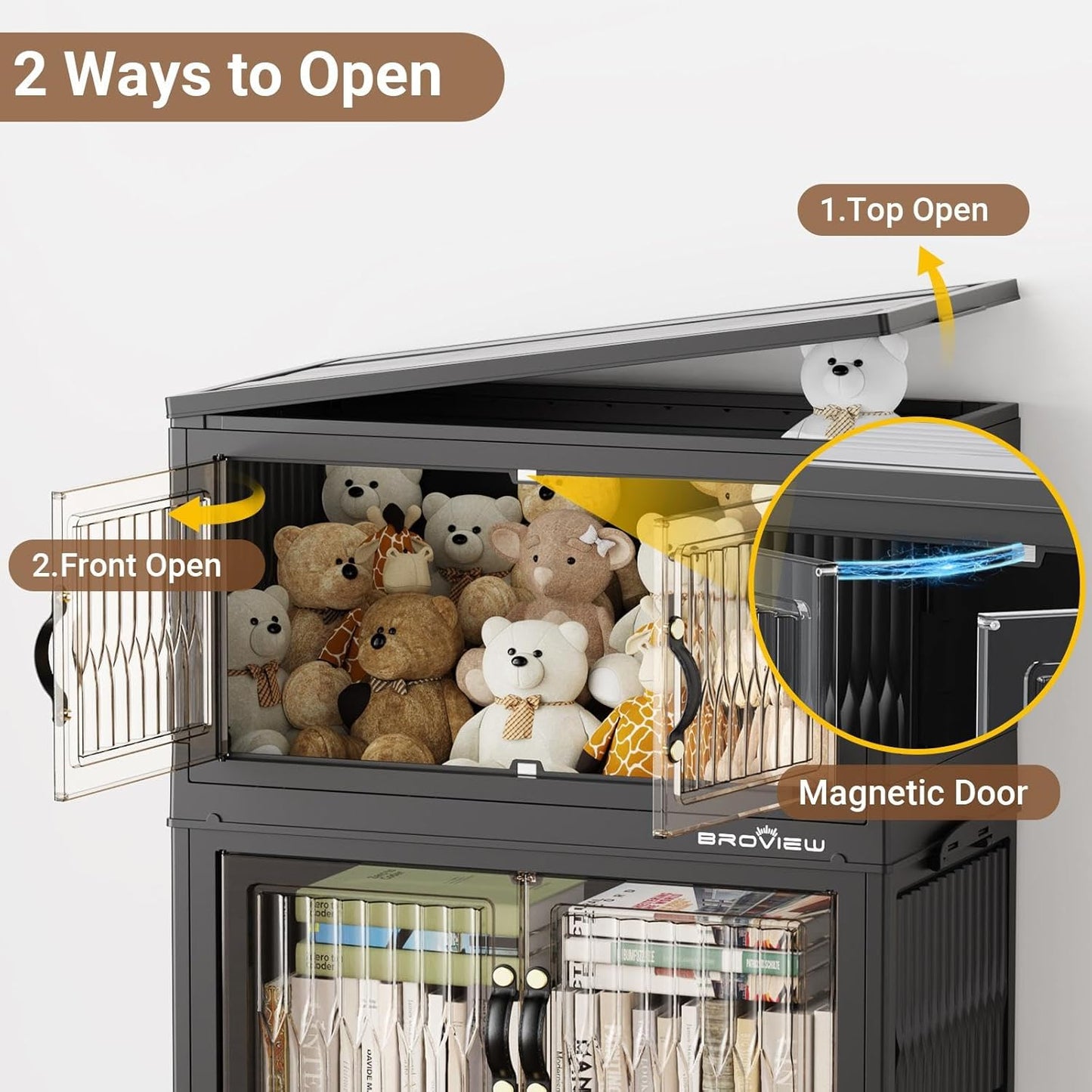 240Qt Stackable Storage Bins with Lid, Extra Large Closet Organizer Collapsible Drawer Boxes with Wheels, Folding Plastic Cabinet Containers for Home Kitchen Room Organization, 4Pack Black