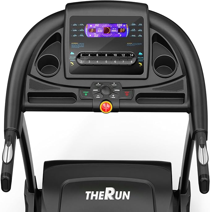 THERUN Incline Treadmill for Running and Walking, 300 lbs Weight Capacity Folding Treadmill with 0-15% Auto Incline, Wide Belt, 3.5HP, App, Heart Rate