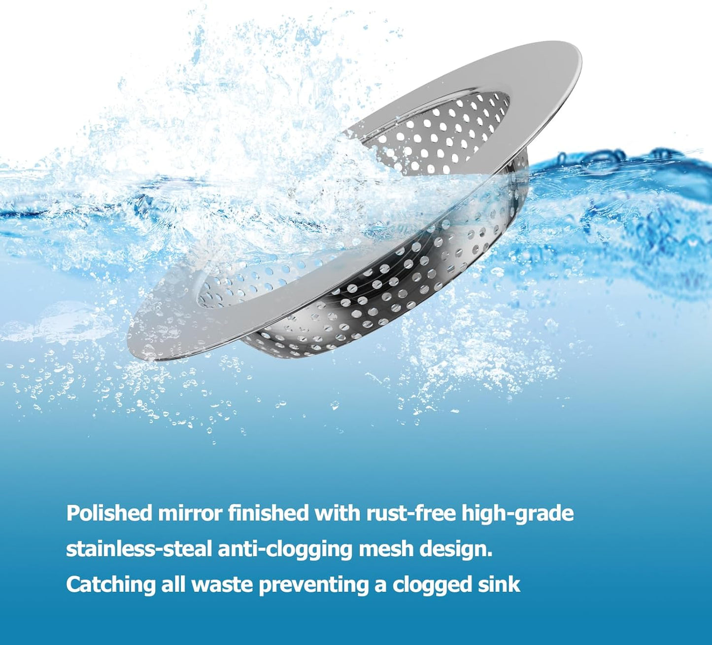 2PCS Kitchen Sink Stopper and Kitchen Sink Drain Strainer, Drain Catcher and Drain Cover for Kitchen Sink, Drainer for Standard 3-1/2 Inch Garbage Disposal Sink Drain