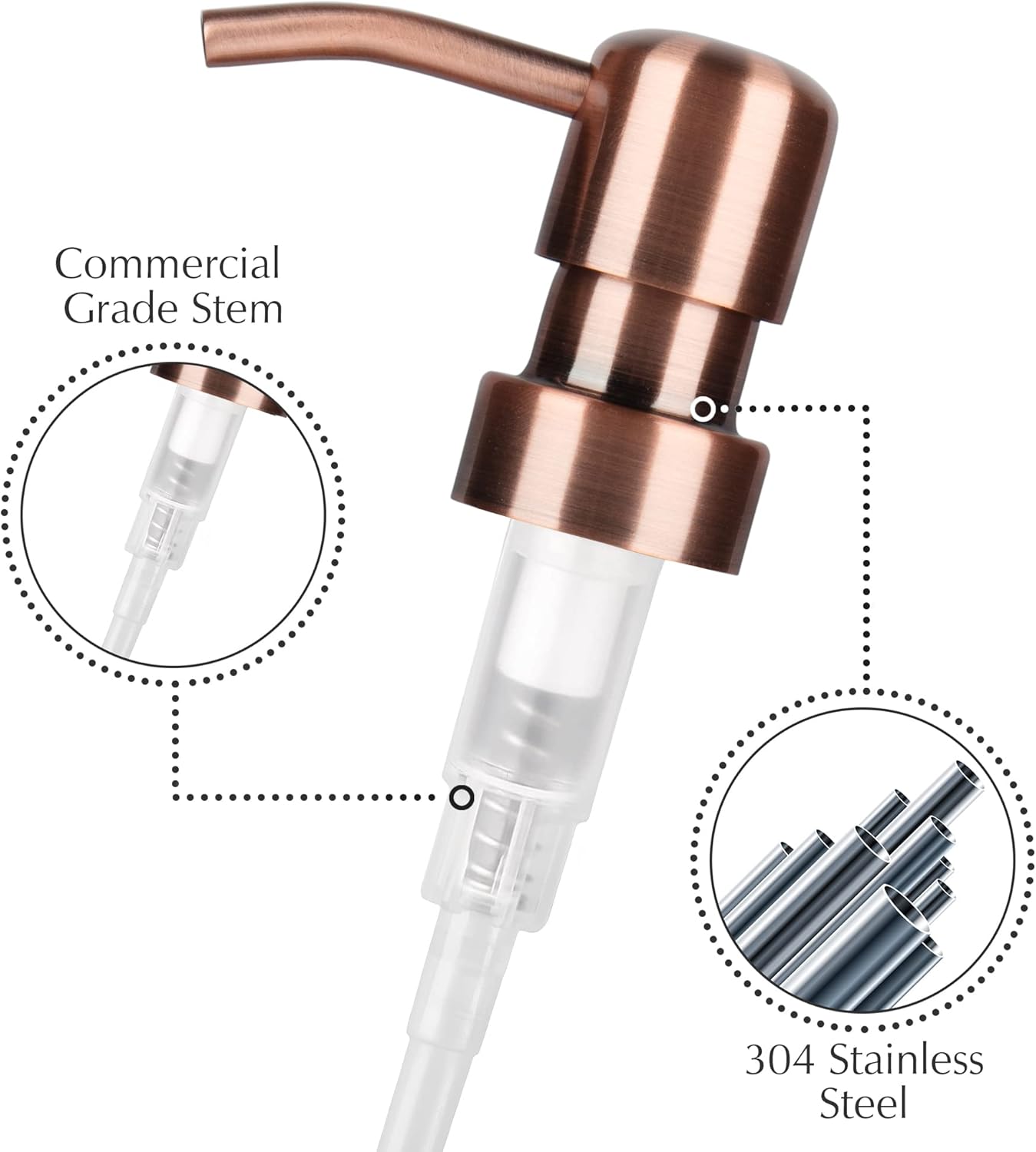 Emerson Essentials Thick Glass Soap Bottle Dispensers, 2 Pack, Non Rust Stainless Steel Pumps Hand Set for Bathroom Kitchen Sink, Shampoo Lotion Liquid Jars, 16 Oz, with 4 Waterproof Labels – White