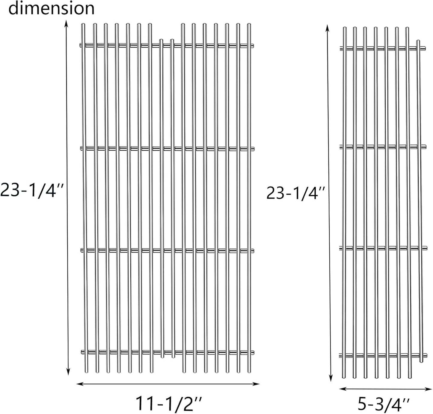 s911-1 Stainless Steel Grid grates Replacement for Viking VGBQ 30 in T, VGBQ 41 in T and VGBQ 53 in T Series VGBQ300T,VGBQ0302T, VGBQ3002RT, VGBQ4103RT Gas Grill 23-1/4"