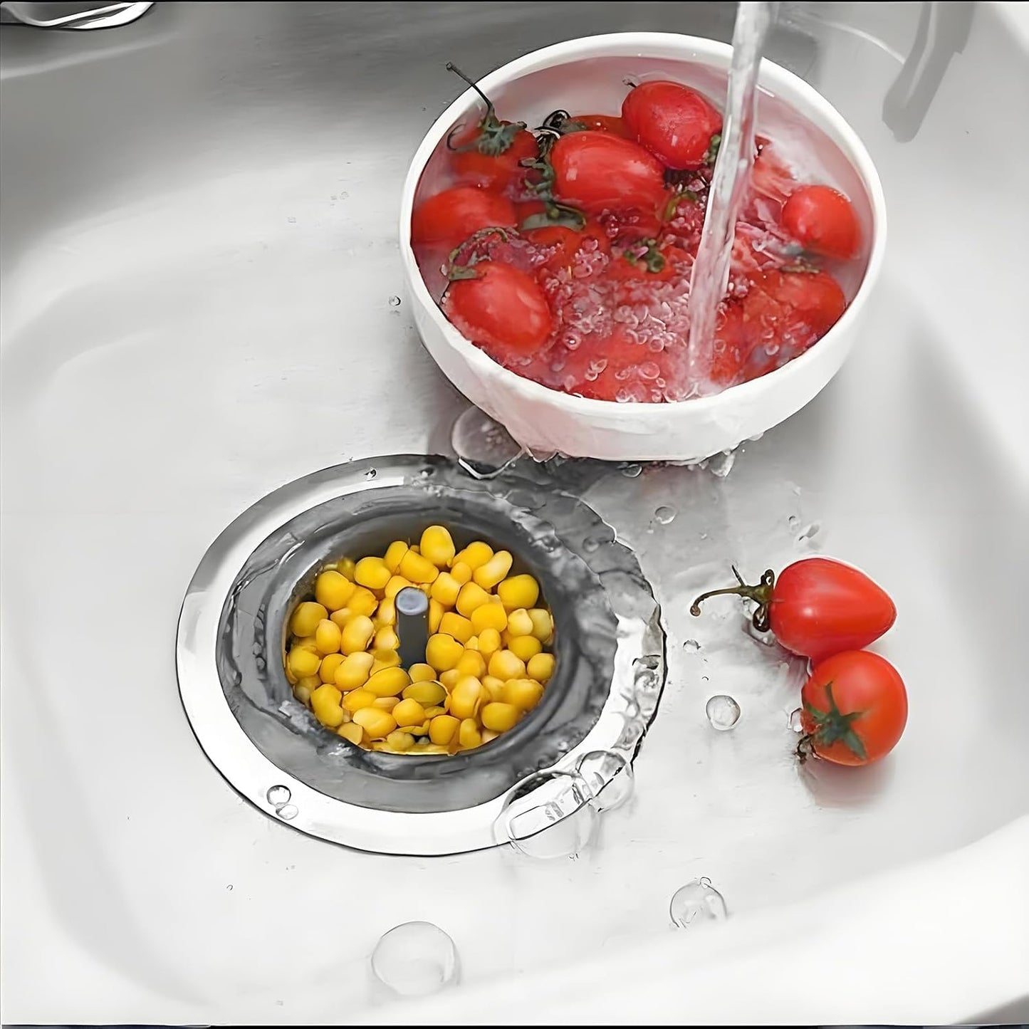 2 Pack Kitchen Sink Drain Strainer Silicone Stainless, Drain Protector,Prevent Clogging, Large Wide Rim 4.5 inch Diameter, Tools Home Improvement (Gray)