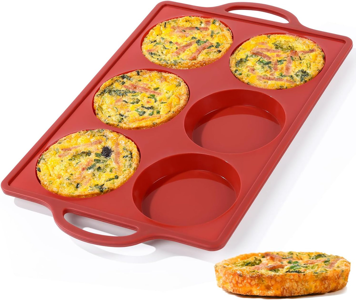 CAKETIME Muffin Top Pan Non Stick,4 Inch Metal Frame Round Egg Baking Pan for Oven English Muffins, Whoopie Pies, Corn Bread, Egg Bites, Breakfast Sandwiches Tarts Brown
