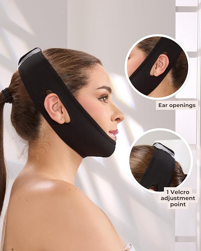 SHAPE CONCEPT Chin Strap for Sleeping 320 with Powernet, Otoplasty Headband, Double Chin Reducer and Ear Correctors