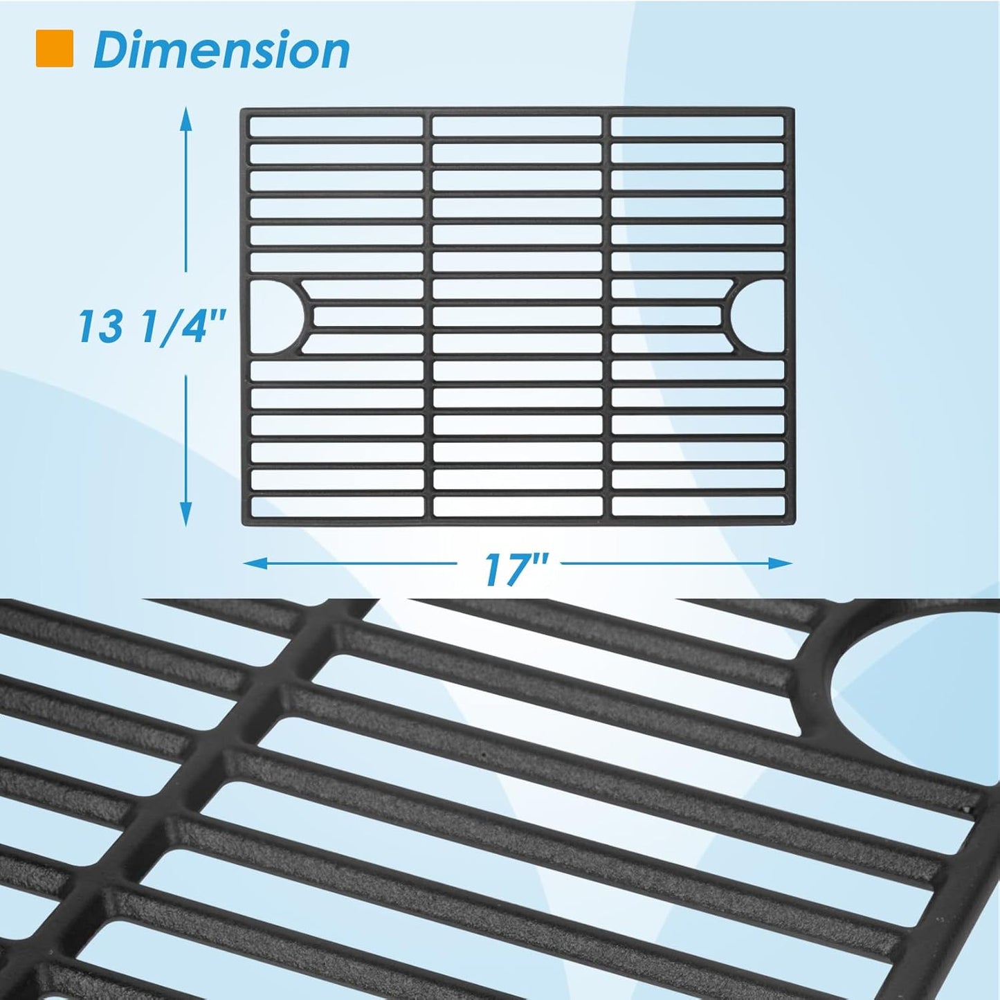 17" Grill Grates Replacement Parts for Nexgrill 4-Burner 720-0830H 720-0783E Nexgrill Replacement Parts 5 Burner 720-0888N 720-0888 720-0697, Grill Parts for Kenmore, Uniflame and More