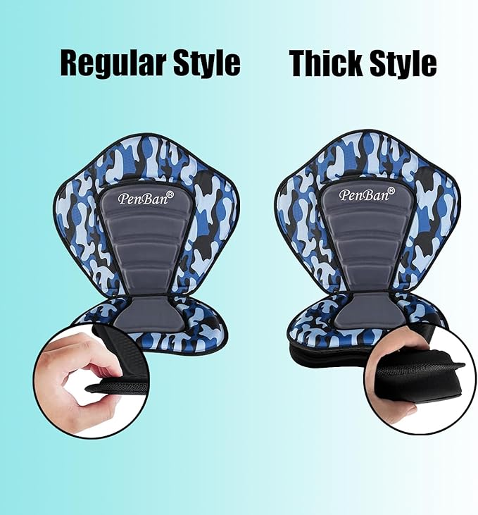 Universal Deluxe Kayak Seat Cushion with Storage Bag for Kayak,Padded Boat,SUP,Canoe,Fishing Boat,Seats with 4 Adjustable Straps