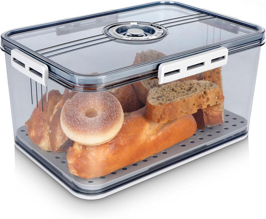 Large Bread Box for Kitchen Countertop,Plastic Bread Container,Bread Storage,Breadbox,Bread Storage For Homemade Bread,Fresh Bread Storage Container,Clear Bread Boxes,Bread Containers Storage Airtight