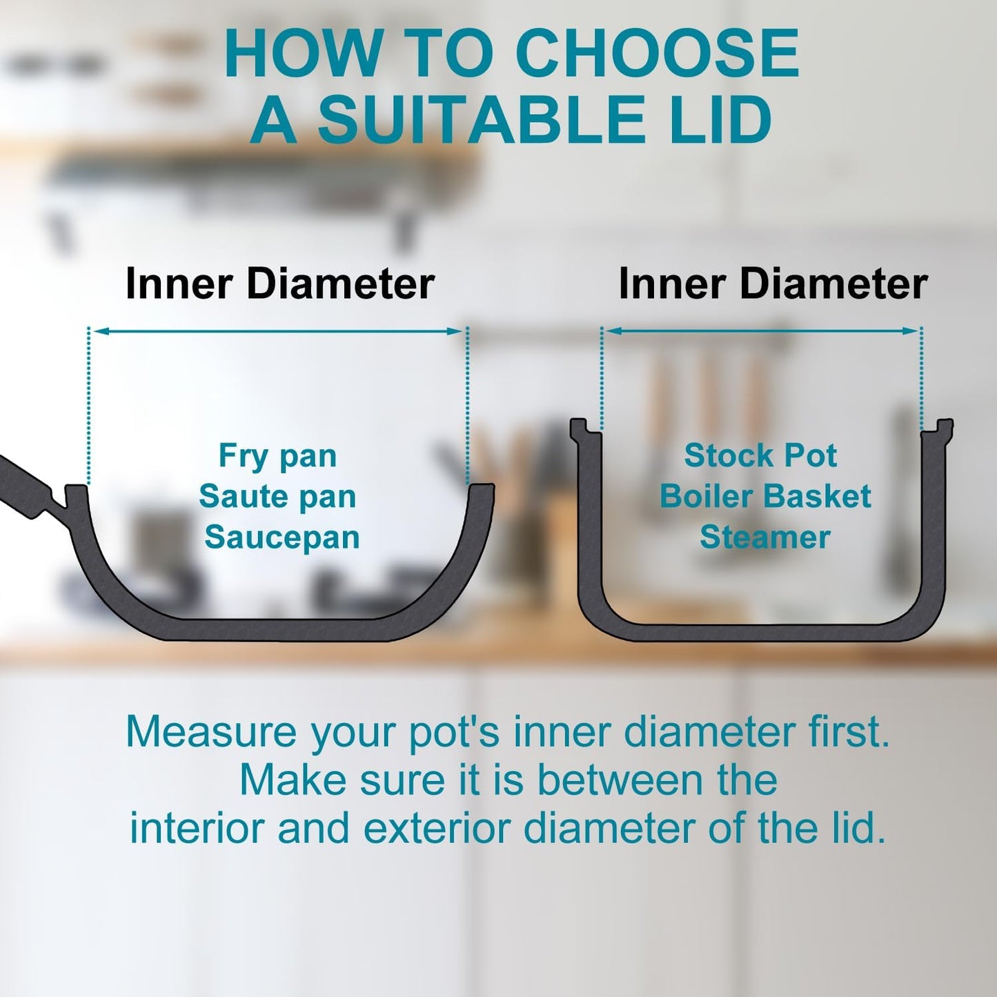 8 Inch Pan Lid - Glass Lid with Stainless Steel Handle for Frying Pan and Pots (8" Lid)