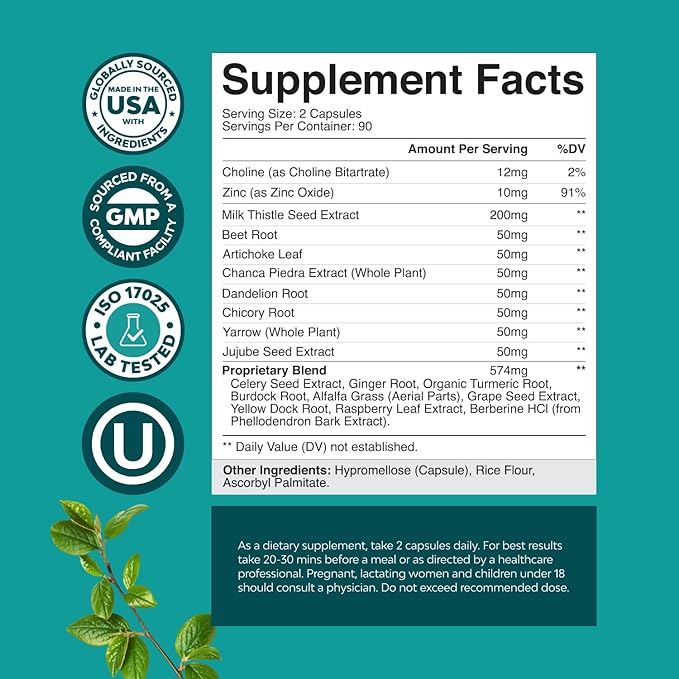 Liver Cleanse Detox & Repair 180 Capsules - Herbal Liver Support Milk Thistle Supplement - Silymarin Milk Thistle Supplements with Dandelion Root, Choline, Beetroot & Artichoke Extract