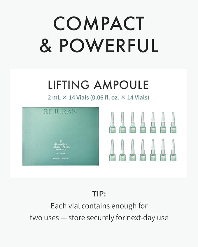 REJURAN® Recover c-PDRN® Lifting Ampoule - High Does Original Salmon DNA PDRN Serum DNA for Rejuvenation, Hydration, Skin Soothing, and Intensive Anti-Aging Korean Skincare. (2ml x 14 Vials)