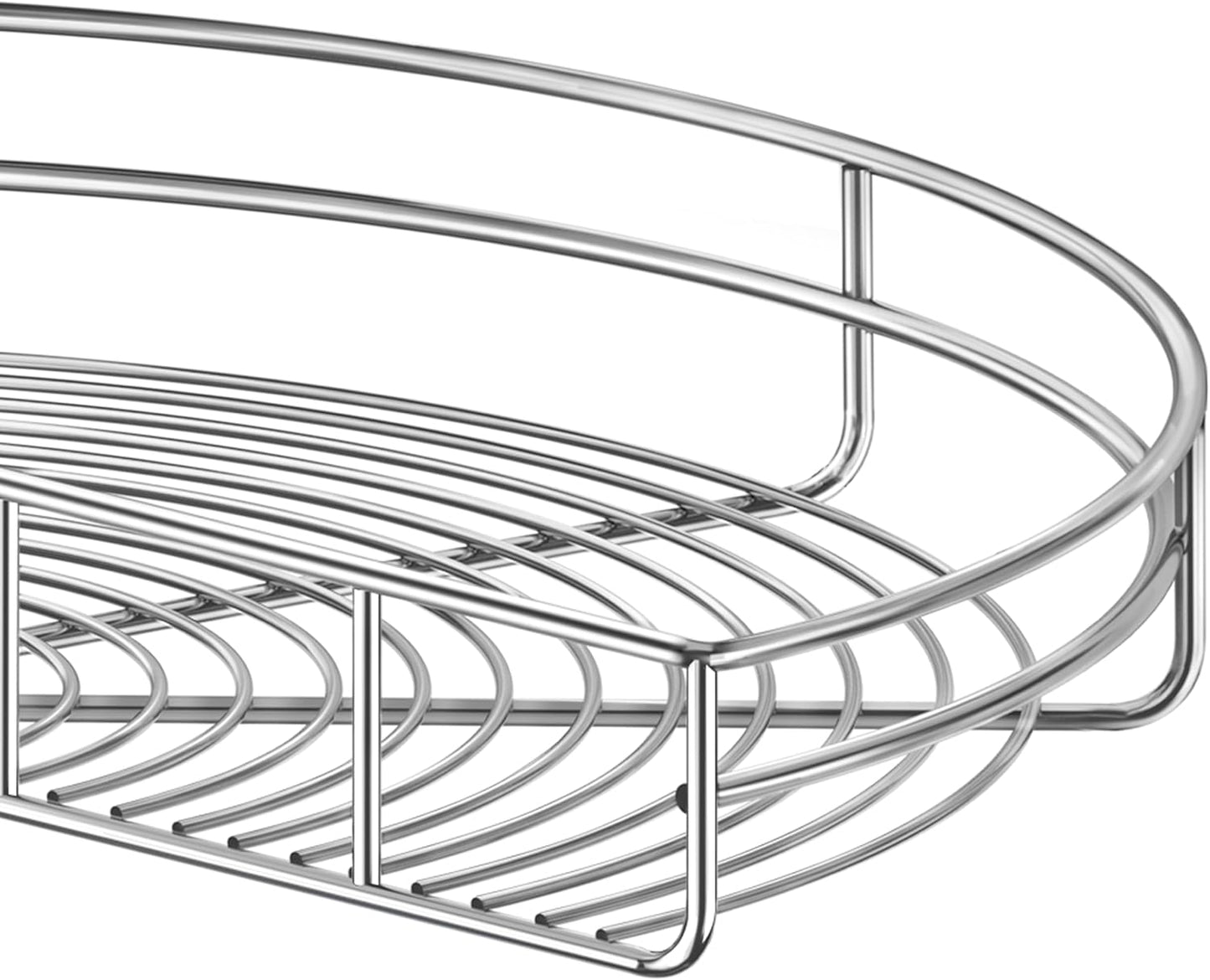 32" Kidney Lazy Susan for Corner Cabinet, Lazy Susan Replacement Shelves Turntable for Cabinet,Chrome Rotating Storage Rack for Corner Cabinet Organizer (Cannot be Door-Mounted)
