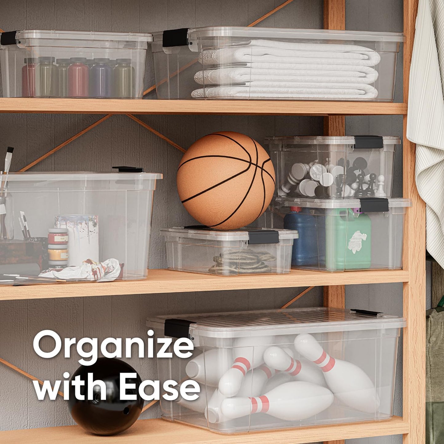 Superio Storage Bins with Lids - Clear Boxes for Organizing, Stackable Plastic Containers - BPA Free, Non-Toxic, Odor Free, Organizer for Home, Office, Dorm(2 Pack, 11 Qt)