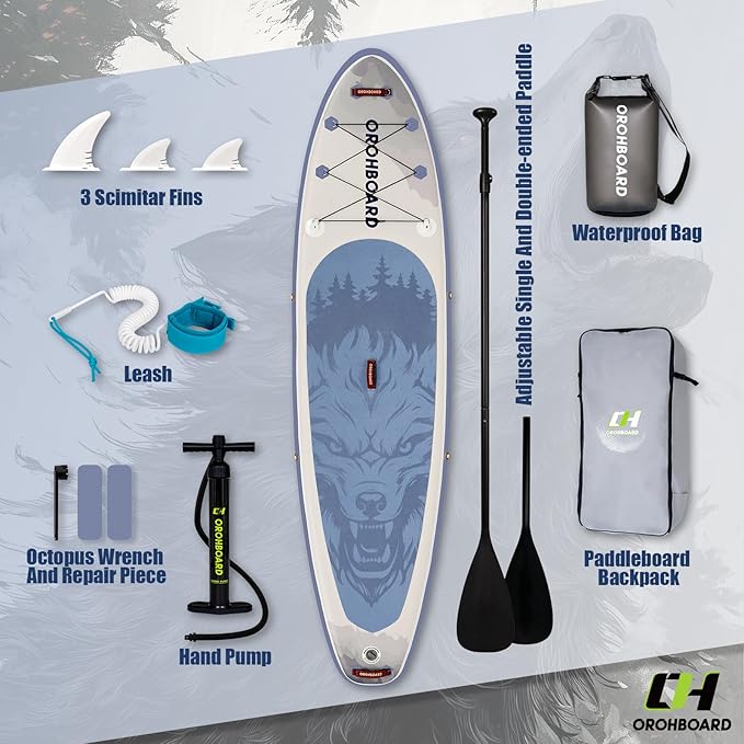 10’6/11’6 Inflatable Stand Up Paddle Board with Premium Paddleboards Accessories, Wide Stable Designed SUP Paddleboard for Adults & Youth.
