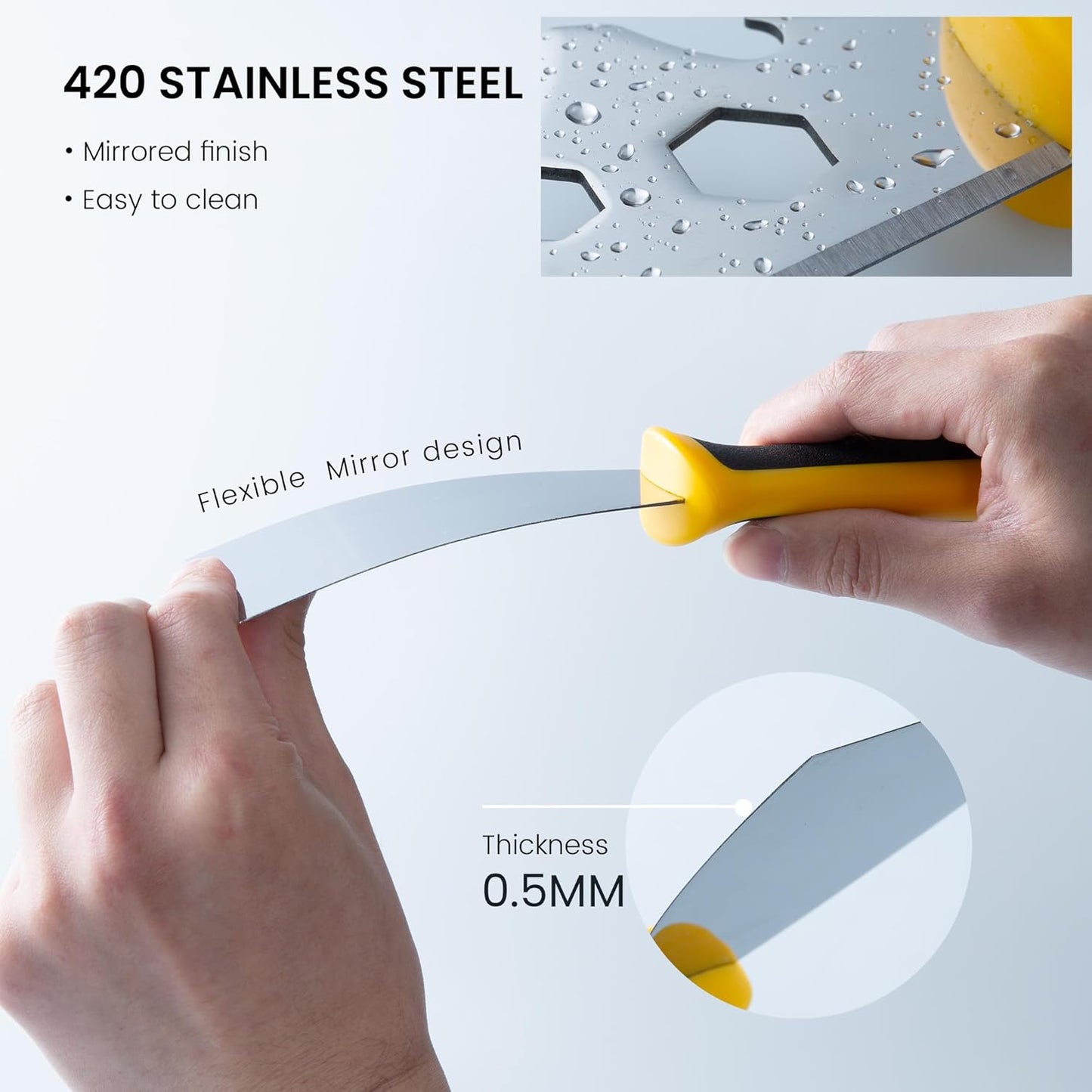 VOOMEY Putty Knife Set, 420 Stainless Steel Paint Scraper Tools,Taping Knives 6pcs, Drywall Knife Set Used for Renovating Old Walls, Applying Putty, Removing Wallpaper