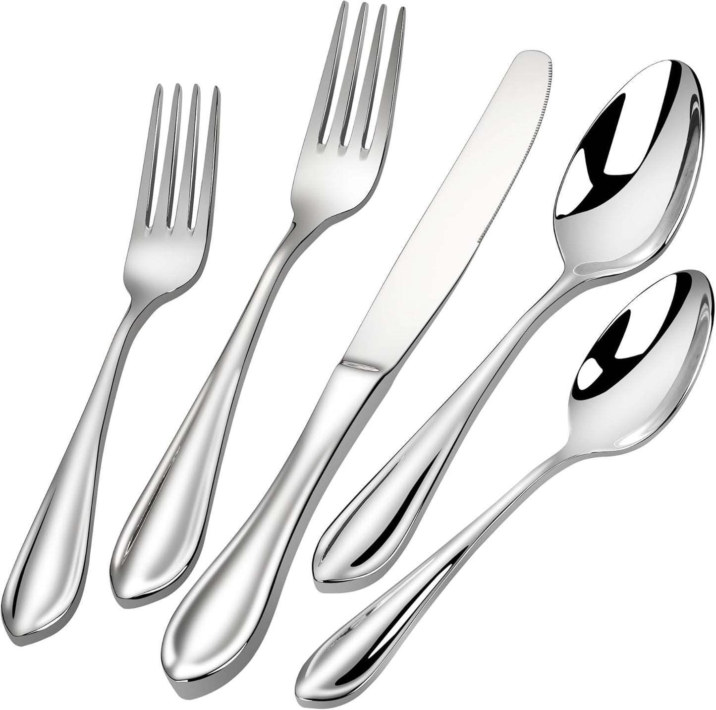 30 Pieces 18/10 Stainless Steel Flatware for 6, Heavy Duty Silverware Set, Forged Thick Kitchen Silverware, Dishwasher Safe, Ideal for Gift