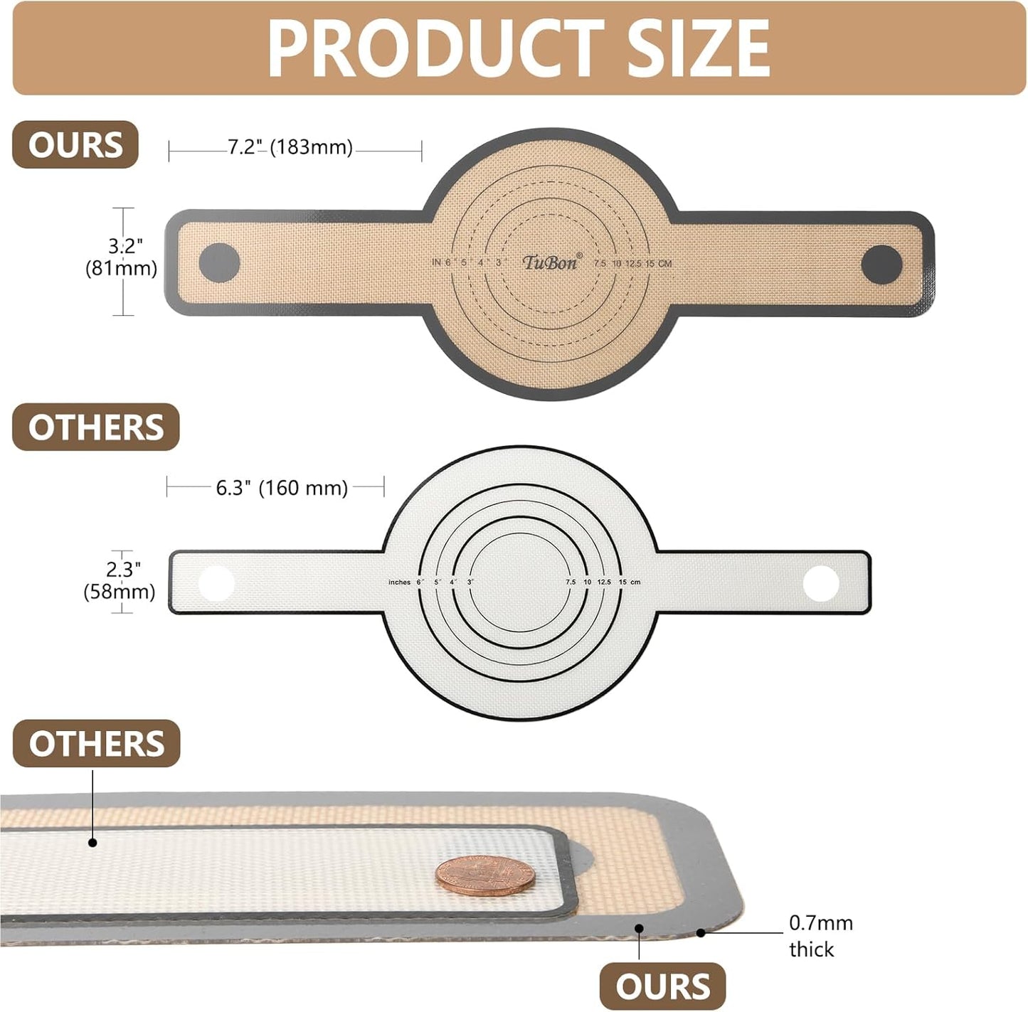 TuBon Silicone Bread Sling for Dutch Oven,Non-Stick & Easy Clean & Odor-Free, Reusable Silicone Bread Baking Mat with Long Handles, Easy to Transfer Sourdough Bread(2 Grey pcs)