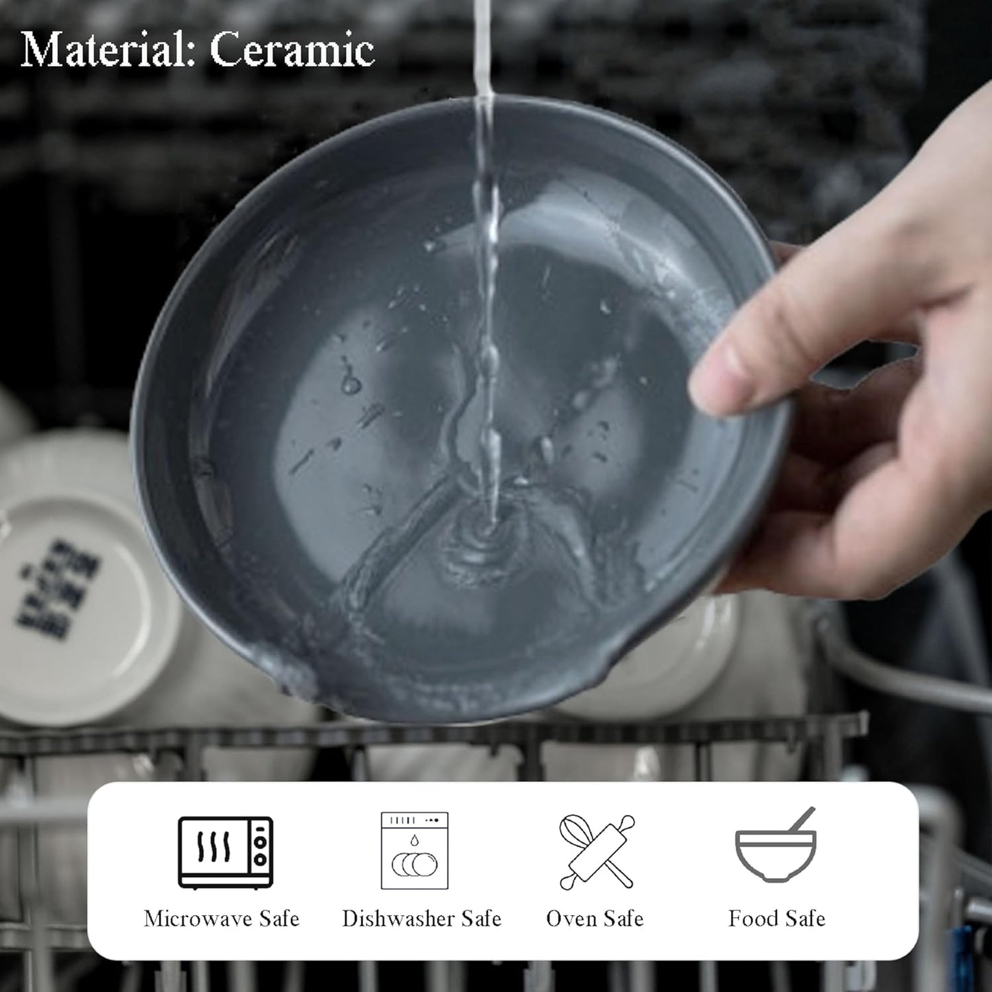 Porcelain Spoon Rest with Drip Tray for Multiple Utensils, Cooking Spoon Rest & Spoon Holder for Stove Top, Kitchen Utensil Holder for Spoons, Ladles, Tongs & Spatula, for Christmas, Gray