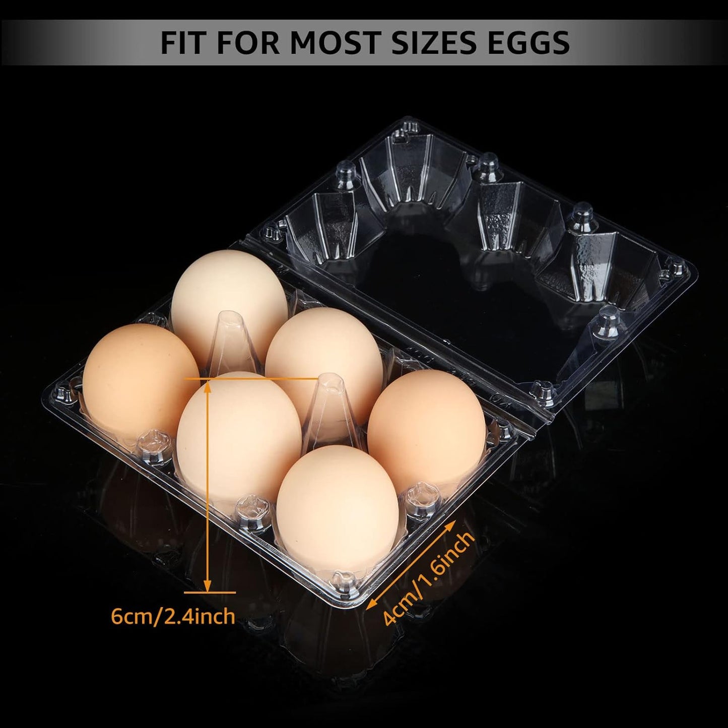 100PCS Egg Cartons Cheap Bulk, Each Holds Half Dozen Eggs (6 Eggs), Plastic Chicken Egg Carton Egg Tray Egg Cartons Holder for Family Pasture Farm Market