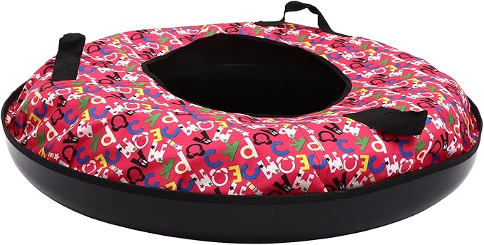 Snow Tube, Oxford Cloth Inflatable Sledding Tube with Cushion, 35.43in Towable Snow Sleds for Kids and Adult, Inflatable Sled for Outdoor Skiing, Sand Sliding, and Grass Sliding