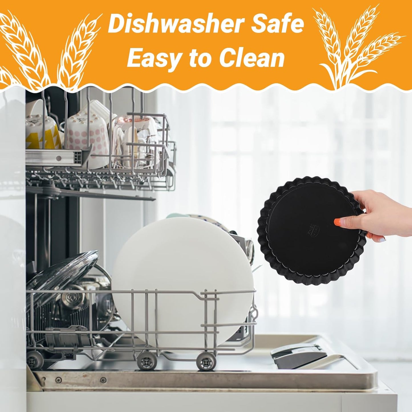 Beasea 6 Inch Tart Pan, 2pcs Small Tart Pie Pans with Removable Bottom Mini Non Stick Pie Tin Container Pan Loose Bottom Fluted Quiche Baking Pan for Fruit Tart Quiche Cakes