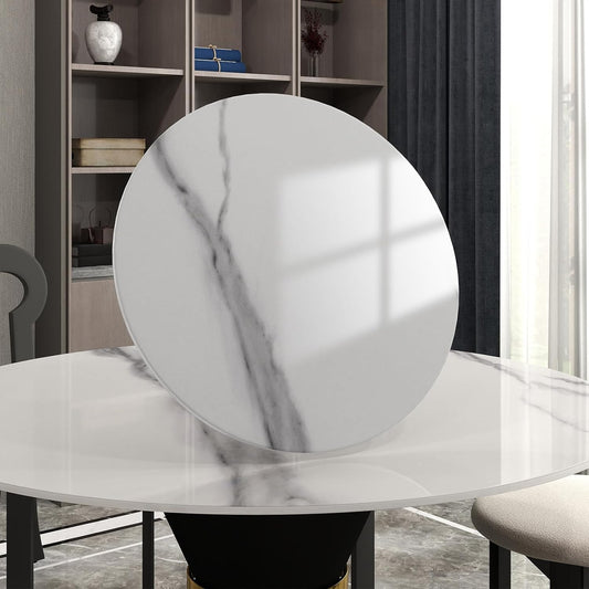 19.69" Lazy Susan for Table Top Sintered Stone Rotating Serving Tray for Dining Table, Kitchen Lazy Susan Organizer Spinning Rotating Food Server Party Centerpieces