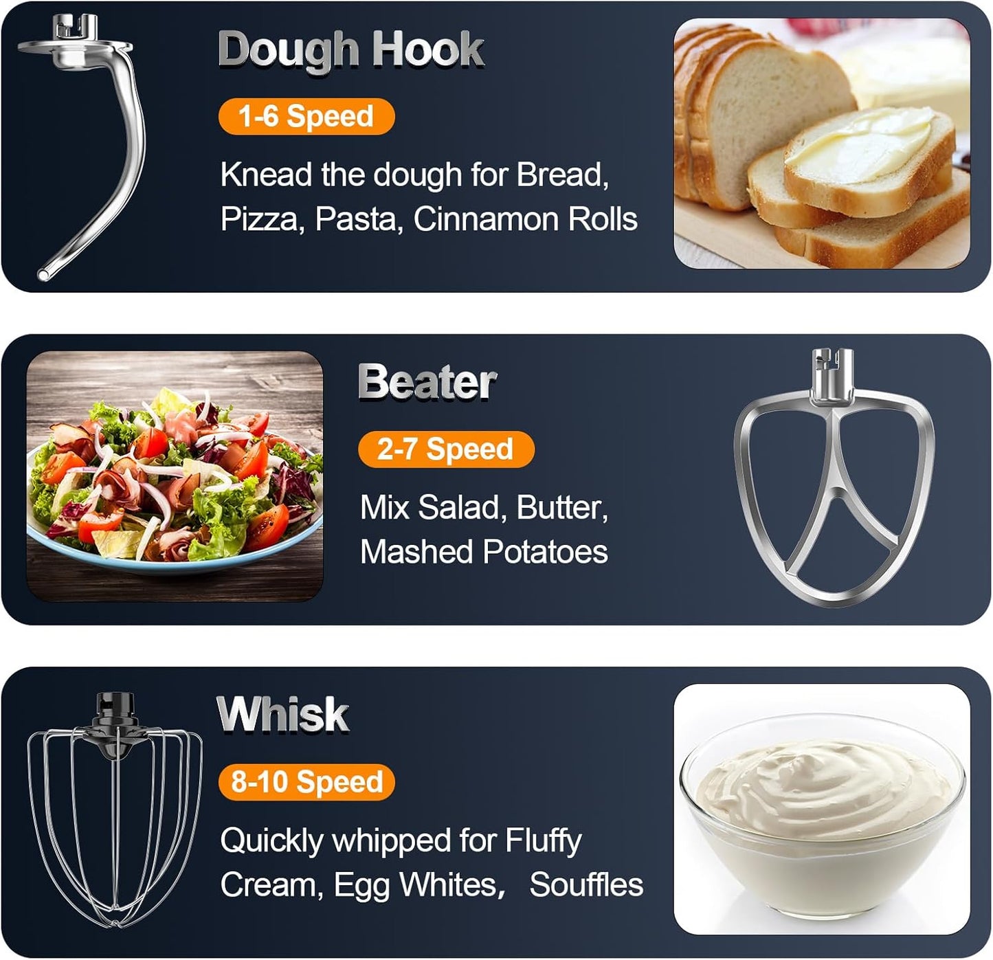 Stand Mixer, 6.5QT 10-Speed Tilt-Head Electric Stand Mixer, 3-In-1 Kitchen Mixer with Bowl, Dough Hook, Whisk and Beater, Food Mixer for Baking, Cake and Most Home Cooks, Pink